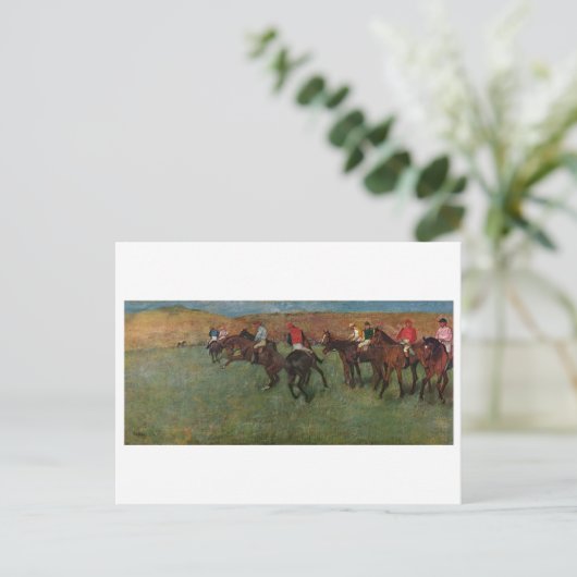 Edgar Degas - Horse Racing voor begin 1878-80 Briefkaart (Staand voorkant)