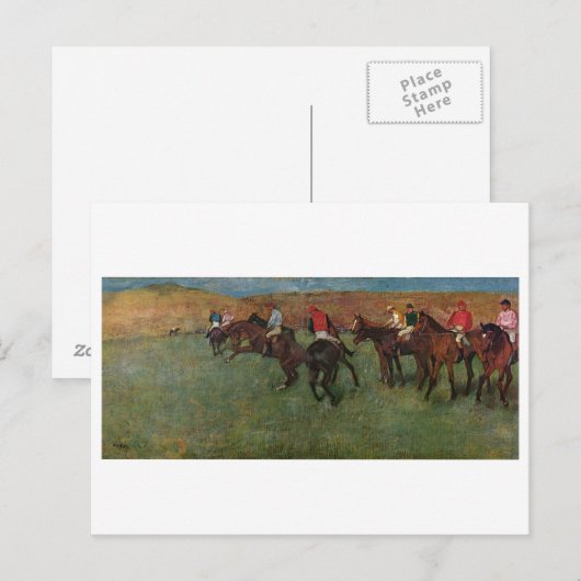 Edgar Degas - Horse Racing voor begin 1878-80 Briefkaart (Voorkant / Achterkant)