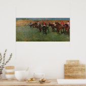 Edgar Degas - Horse Racing voor begin 1878-80 Poster (Keuken)