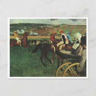 Edgar Degas - in de Races 1877-1880 Horse Jockey Briefkaart