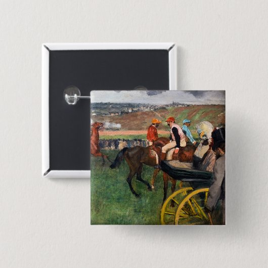 Edgar Degas - In de Reizen Vierkante Button 5,1 Cm (Voorkant /achterkant)