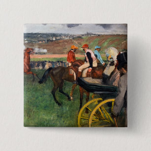 Edgar Degas - In de Reizen Vierkante Button 5,1 Cm