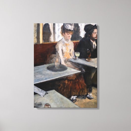 Edgar Degas - In een café / De Absint Canvas Afdruk (Voorkant)