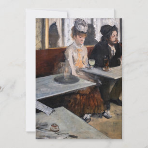 Edgar Degas - in een cafe / de Absinthe Bedankkaart