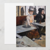 Edgar Degas - in een cafe / de Absinthe Kaart (Voorkant / Achterkant)