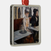 Edgar Degas - in een cafe / de Absinthe Metalen Ornament (Rechts)