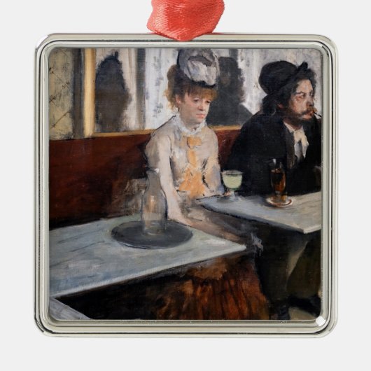 Edgar Degas - in een cafe / de Absinthe Metalen Ornament (Voorkant)