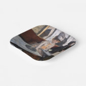 Edgar Degas - in een cafe / de Absinthe Papieren Bordje (Gebogen)