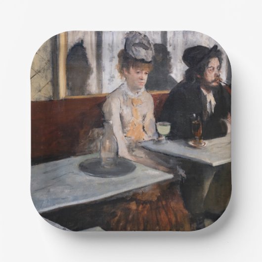 Edgar Degas - in een cafe / de Absinthe Papieren Bordje (Voorkant)