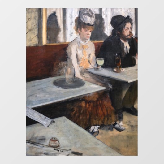 Edgar Degas - in een cafe / de Absinthe Raamsticker (Vel)