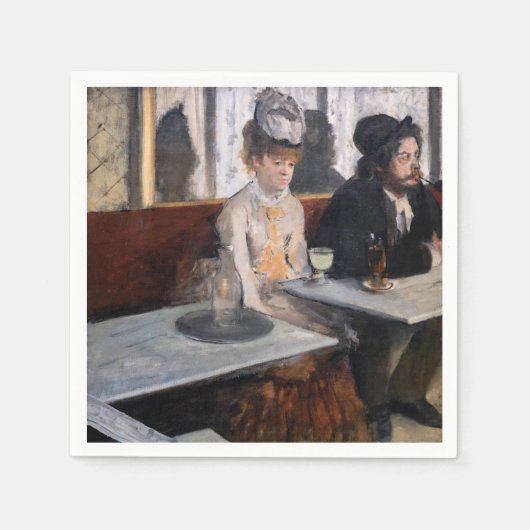 Edgar Degas - in een cafe / de Absinthe Servet (Voorkant)