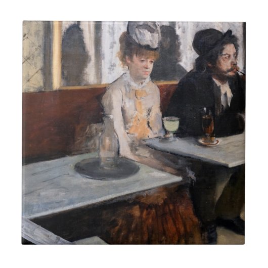 Edgar Degas - in een cafe / de Absinthe Tegeltje (Voorkant)