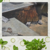 Edgar Degas - in een cafe / de Absinthe Theedoek (Gevouwen)