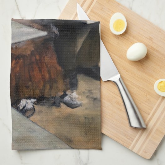 Edgar Degas - in een cafe / de Absinthe Theedoek (Quarter Fold)