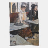 Edgar Degas - in een cafe / de Absinthe Theedoek (Verticaal)