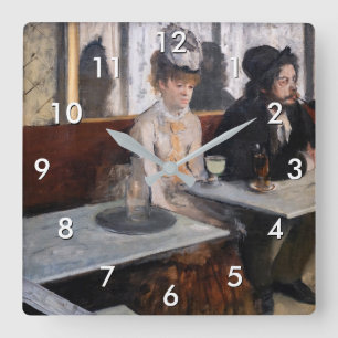 Edgar Degas - in een cafe / de Absinthe Vierkante Klok