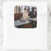 Edgar Degas - in een cafe / de Absinthe Vierkante Sticker (Tas)