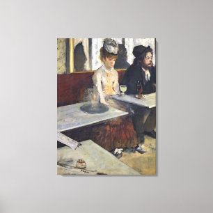 Edgar Degas In een cafe of de Absinthe Canvas Afdruk