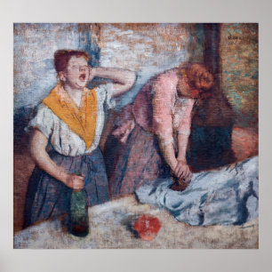 Edgar Degas - Ironing voor vrouwen Poster