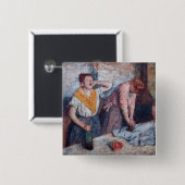 Edgar Degas - Ironing voor vrouwen Vierkante Button 5,1 Cm (Voorkant /achterkant)