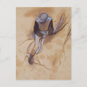 Edgar Degas Jockey gebogen voorwaarts staand Briefkaart