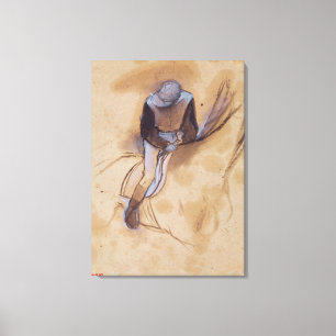 Edgar Degas   Jockey gebogen voorwaarts staand Canvas Afdruk