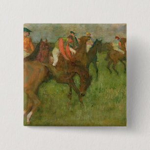 Edgar Degas   Jockeys 1886-90 Vierkante Button 5,1 Cm