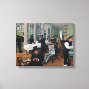 Edgar Degas - Katoenhandel in New Orleans Canvas Afdruk