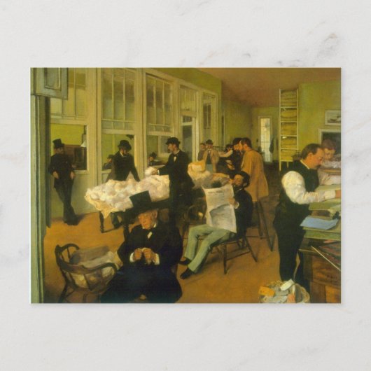 Edgar Degas - Katoenuitwisseling Briefkaart (Voorkant)
