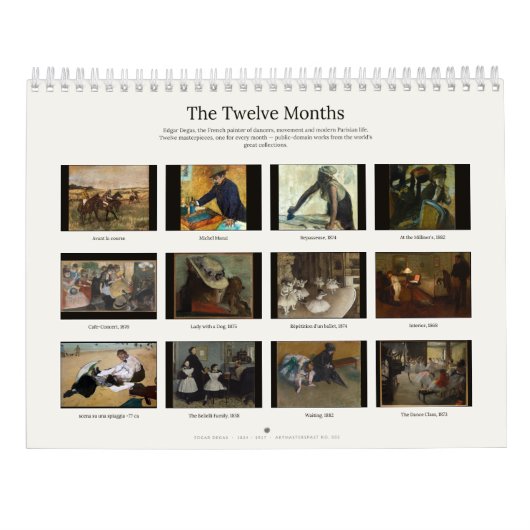 Edgar Degas Kunstkalender voor aan de muur Kalender (Achterkant)