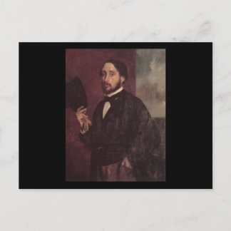 Edgar Degas Lifting His Hat Self Portrait Briefkaart