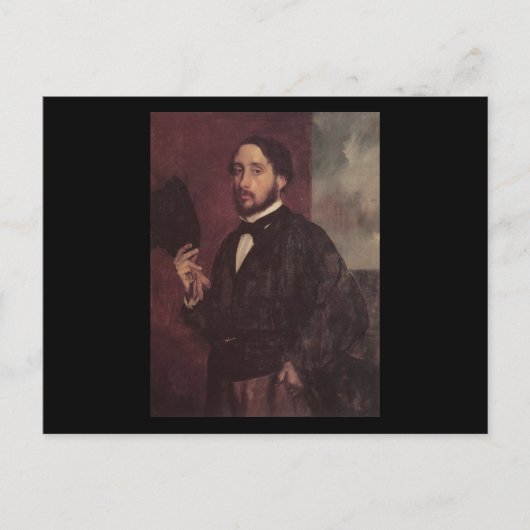 Edgar Degas Lifting His Hat Self Portrait Briefkaart (Voorkant)