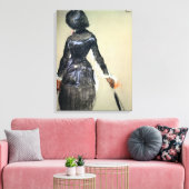 Edgar Degas | Mary Cassatt bij het Louvre Canvas Afdruk (Insitu (Woonkamer))