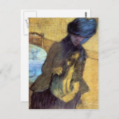 Edgar Degas - Mary Cassatt met haar hond Briefkaart (Voorkant / Achterkant)