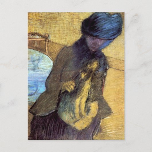 Edgar Degas - Mary Cassatt met haar hond Briefkaart (Voorkant)