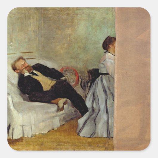 Edgar Degas | Monsieur en Madame Edouard Manet Vierkante Sticker (Voorkant)
