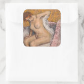 Edgar Degas - Na de Bath Vierkante Sticker (Tas)