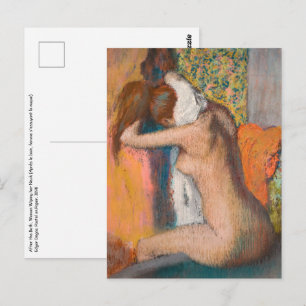 Edgar Degas - Na de Bath wemende vrouw nek Briefkaart