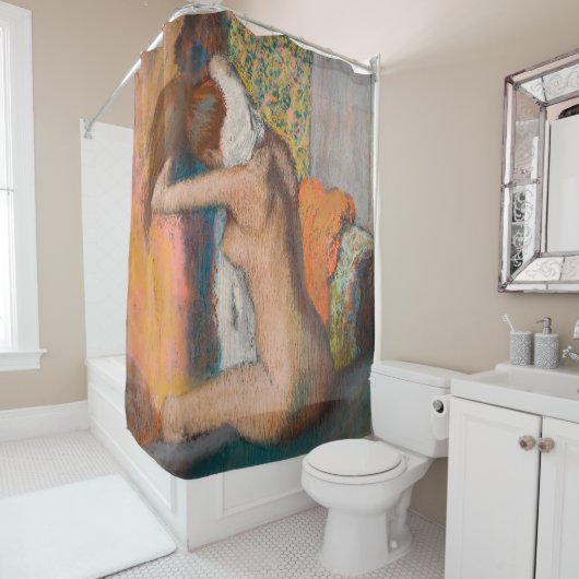 Edgar Degas - Na de Bath wemende vrouw nek Douchegordijn (In situ)