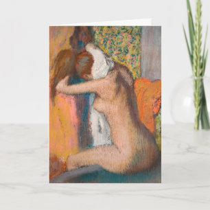 Edgar Degas - Na de Bath wemende vrouw nek Kaart