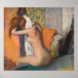 Edgar Degas - Na de Bath wemende vrouw nek Poster