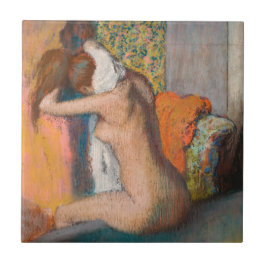 Edgar Degas - Na de Bath wemende vrouw nek Tegeltje