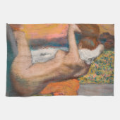Edgar Degas - Na de Bath wemende vrouw nek Theedoek (Horizontaal)