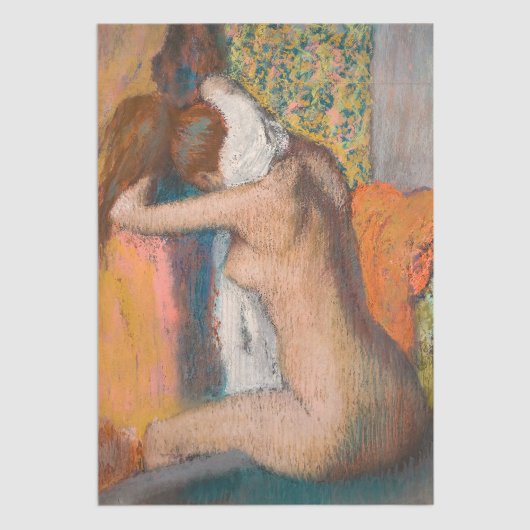 Edgar Degas - Na de Bath wemende vrouw nek Tissuepapier