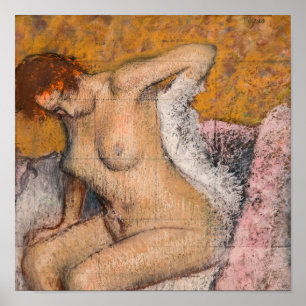 Edgar Degas - Na het bad Poster