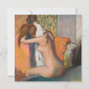 Edgar Degas - Na het bad, vrouw die haar nek afdro Bedankkaart