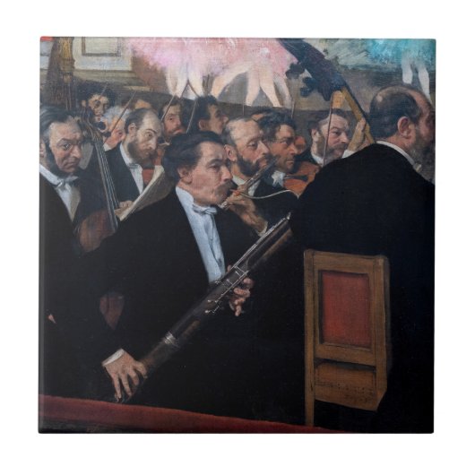 Edgar Degas - Orchestra in de Opera Tegeltje (Voorkant)