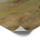 Edgar Degas-paarden in een beemdoude beroemde kuns Poster (Hoek)