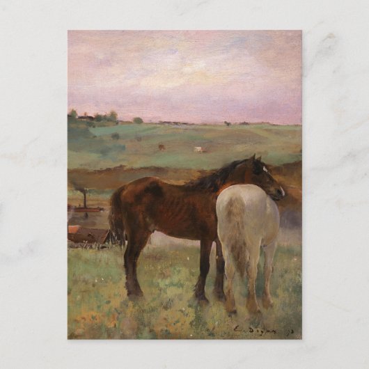  Edgar Degas-paarden in een weide Briefkaart (Voorkant)