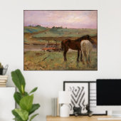 Edgar Degas-paarden in een weide Poster (Thuiskantoor)